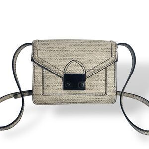 Loeffler Randall Belt Bag Shoulder Bag Envelope Clutch Purse Grey Black Small